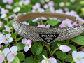 Silver Prada Charm Silver Rhinestone Headband