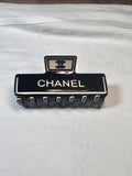 C Logo Luxury Hair Clip Black and Beige