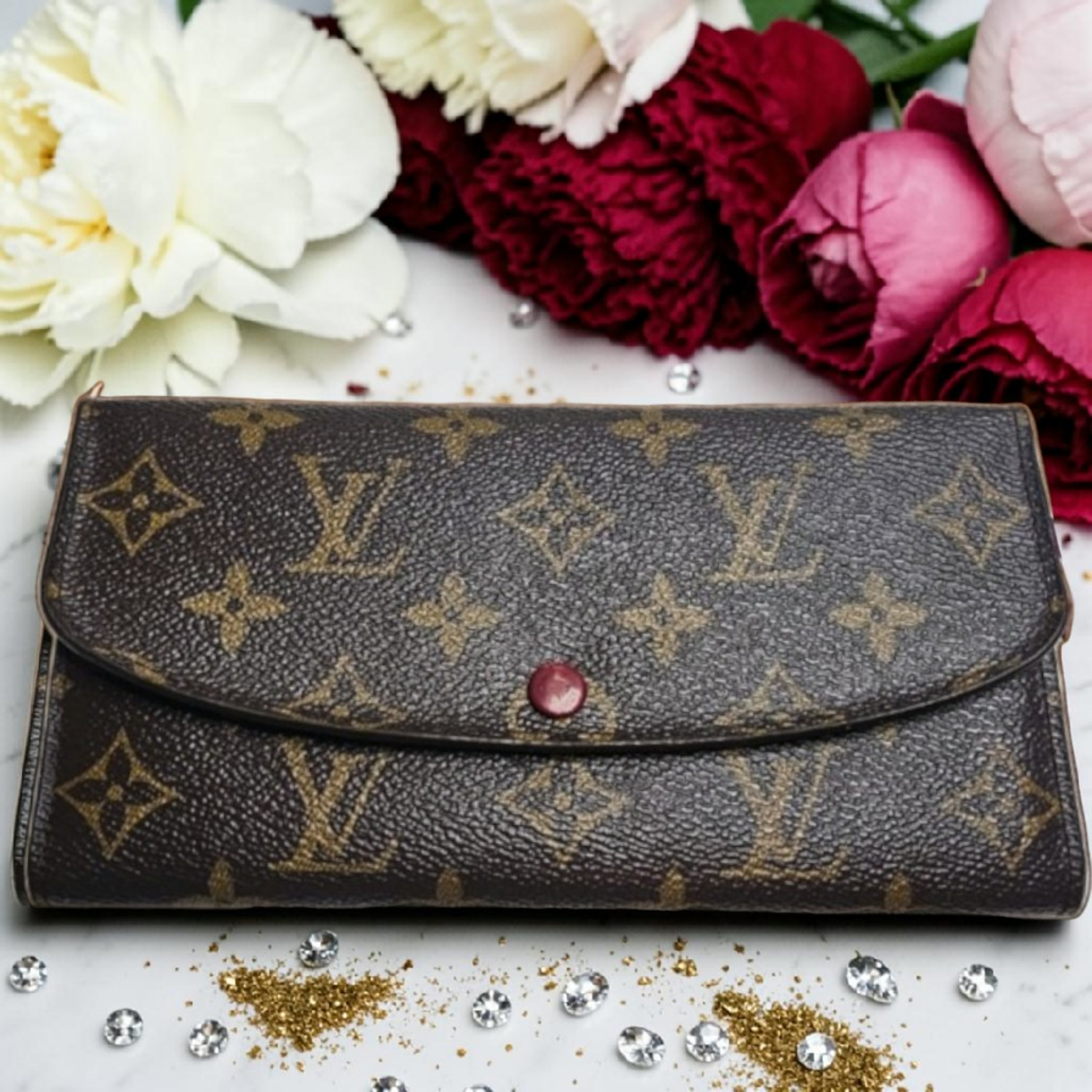 Louis Logo Long Wallet 100% Leather EUC