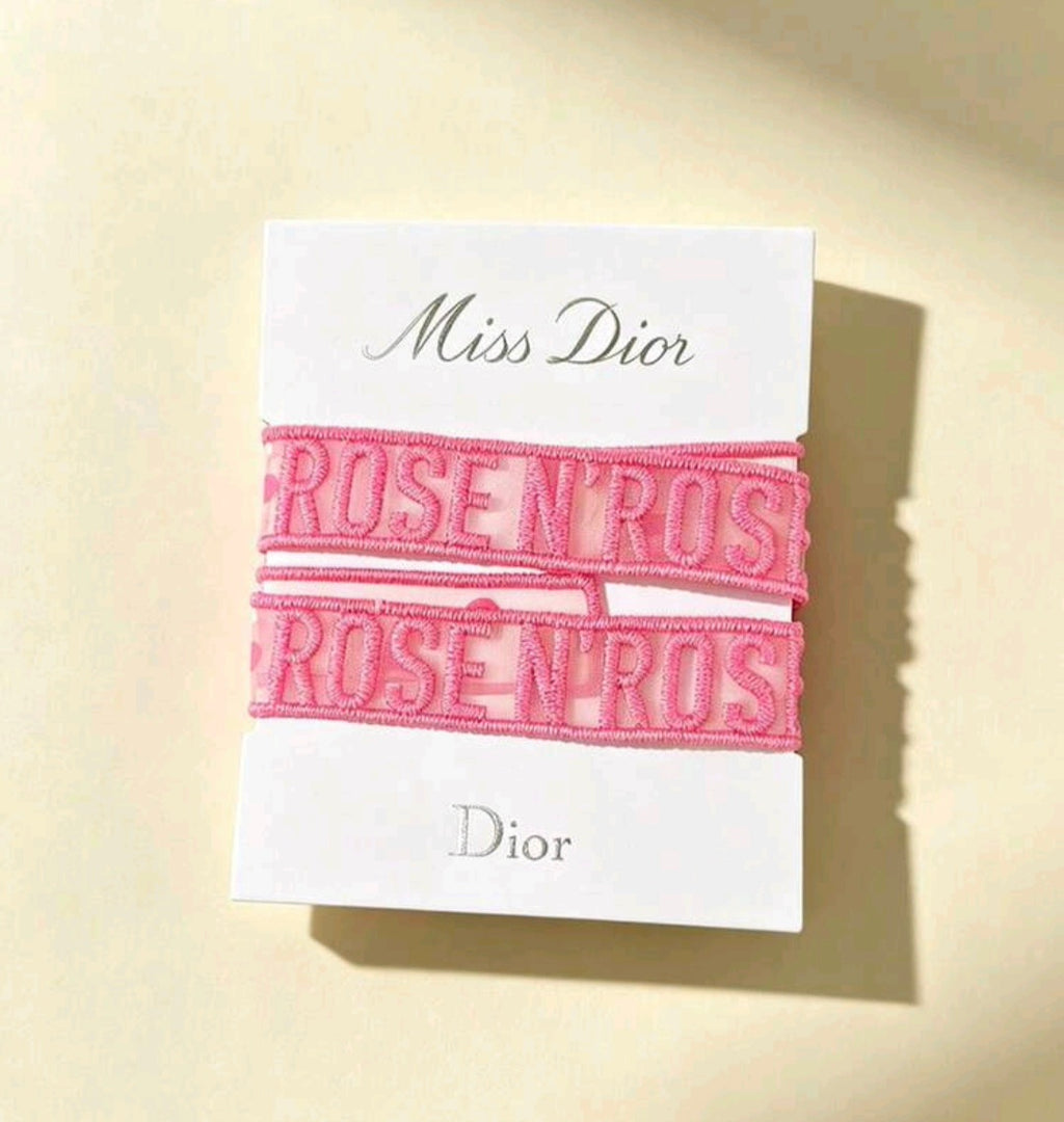 DIOR Pink Hair Tie Bow