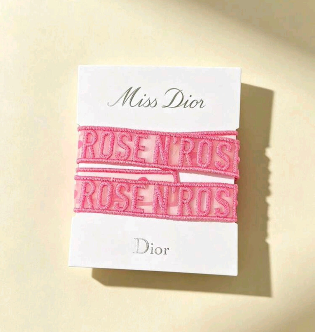 DIOR Pink Hair Tie Bow
