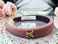 Pink Velour Louis Charm Headband
