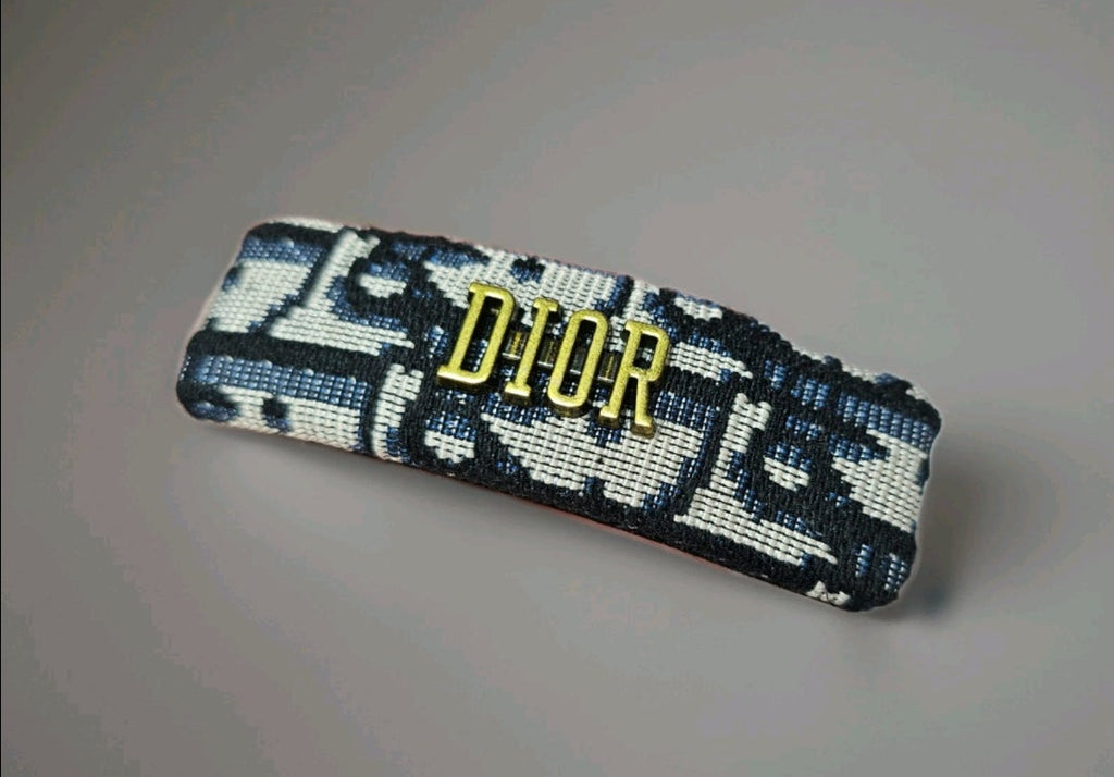 'DIOR' Logo Black and white monochrome Hair clip Barrette New