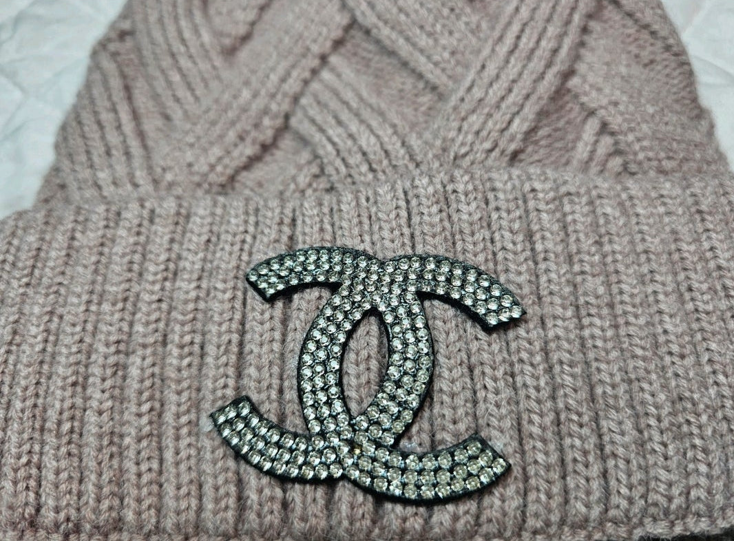 Chanel Beautè Blush Pink Beanie With Pom Pom NWT