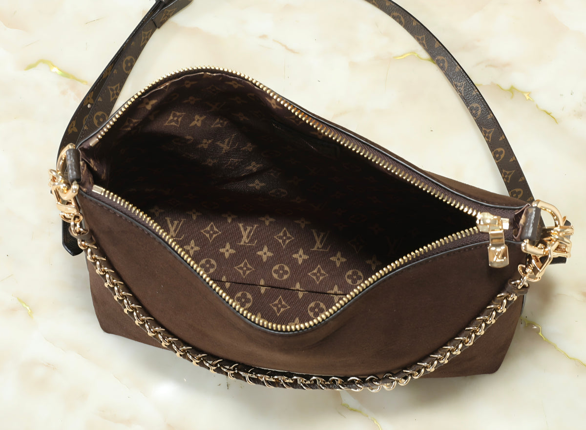 Mink Brown L Logo Slouch Bag