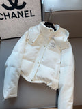 C Logo White Goose Down Winter Puffer Luxury Coat