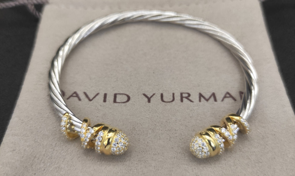 DY Logo Gemstone Cuff Bracelet