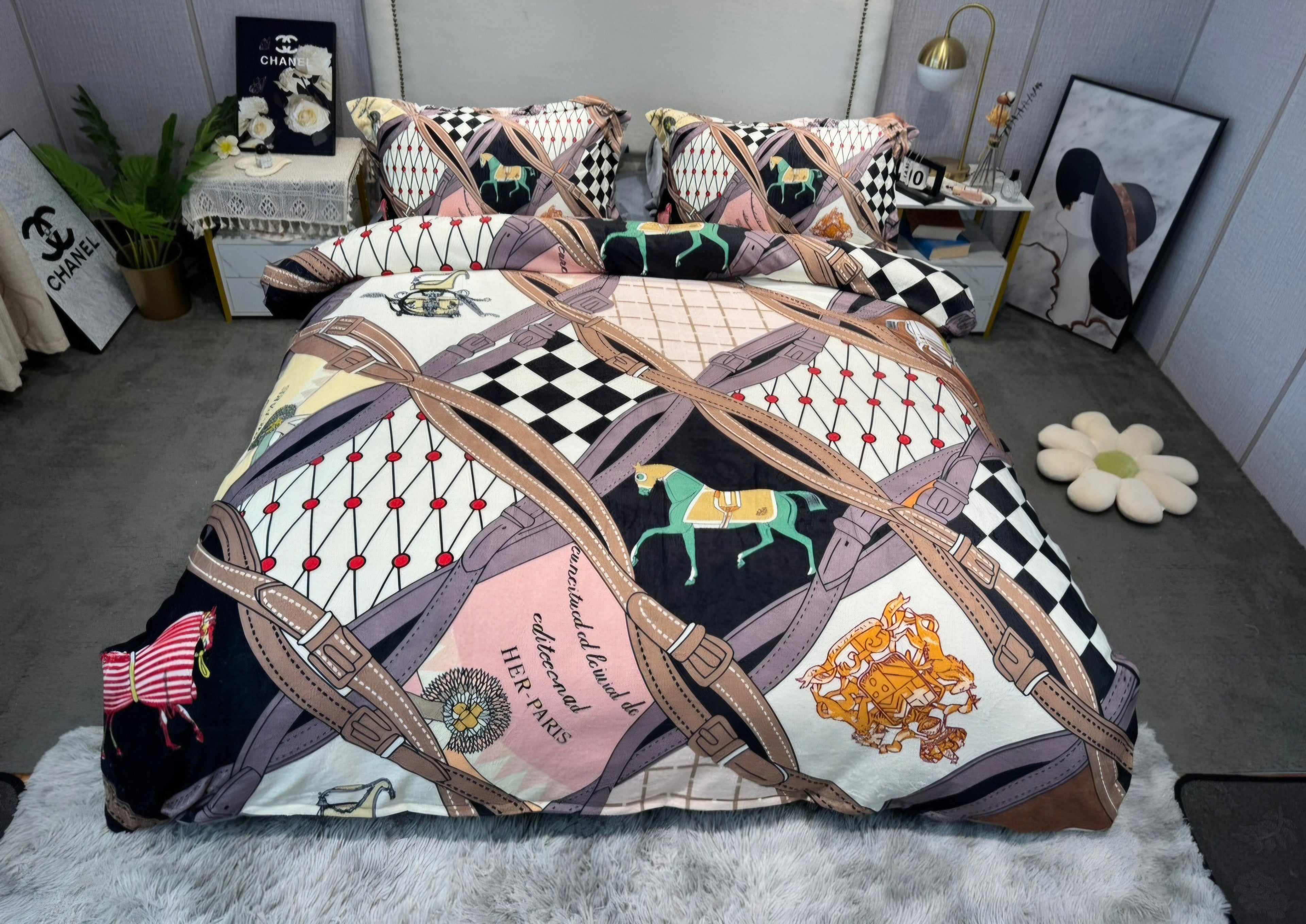 4 Pc Bed Set 100% Cotton King Size