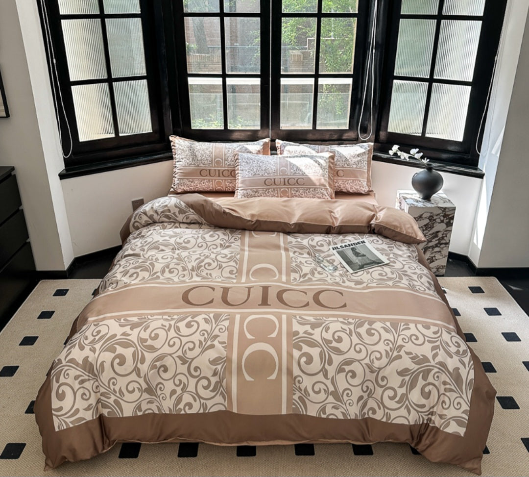 4 Pc Bed Set 100% Cotton King Size