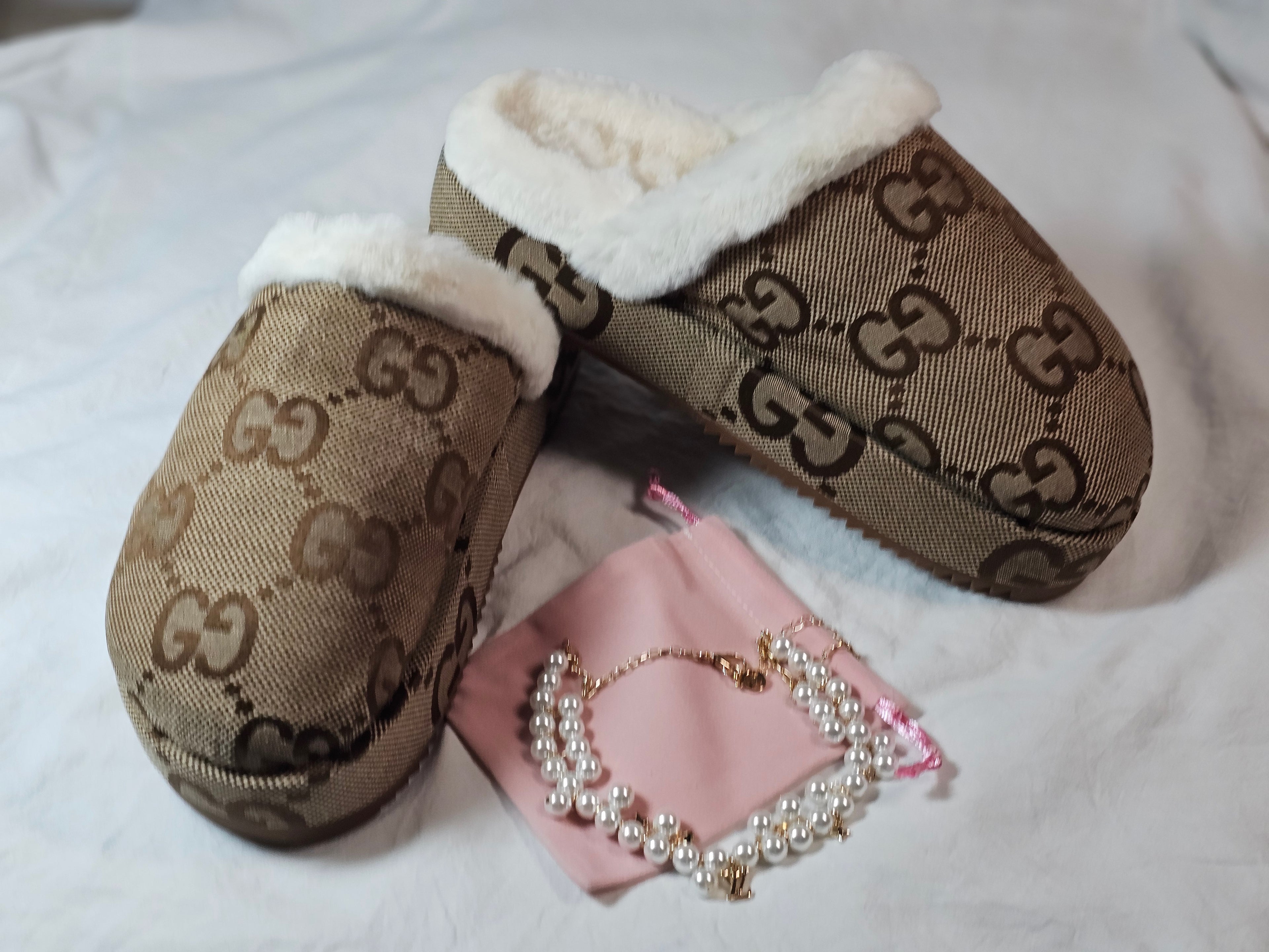 Brown monogram women's platform mules Size US 9/ EU 40