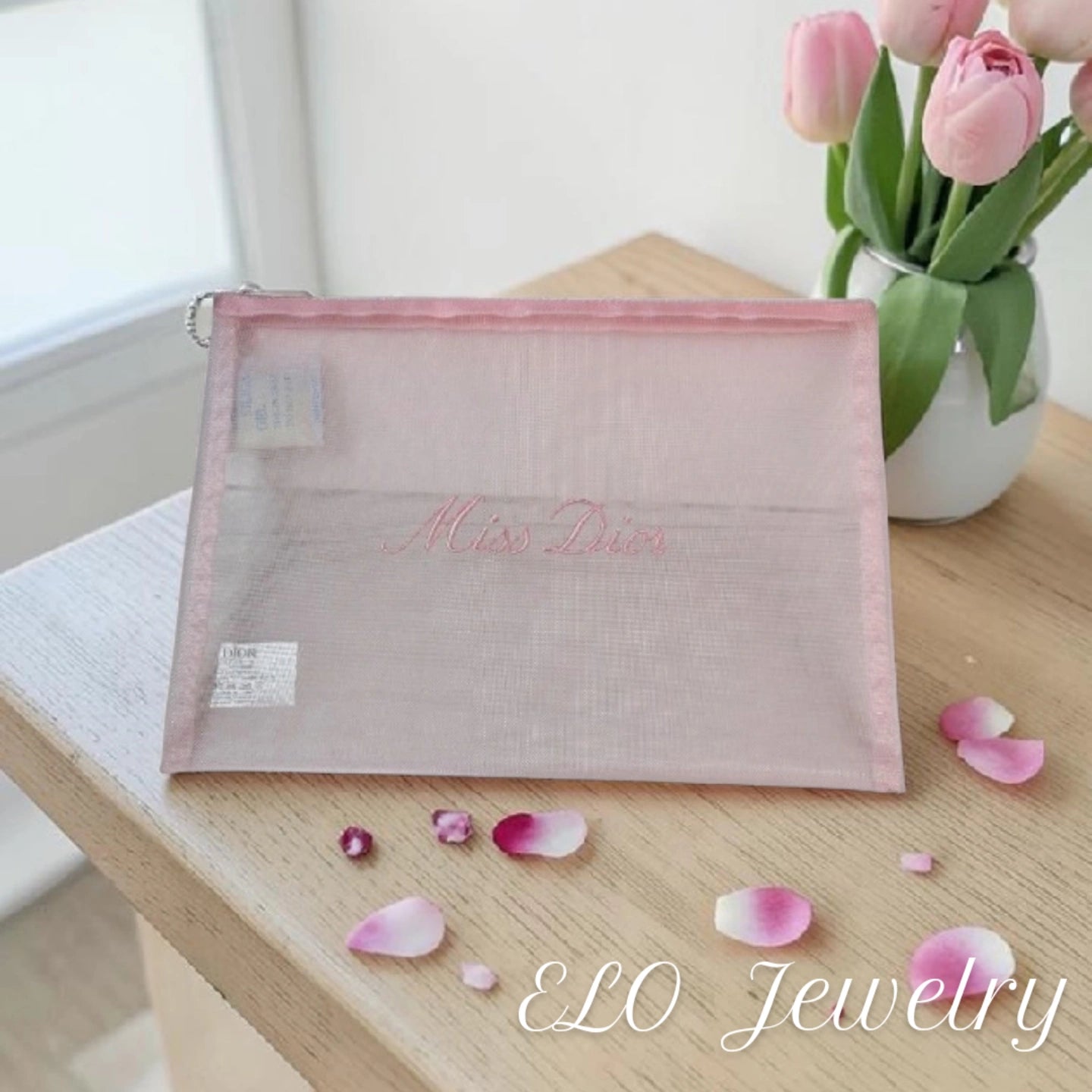 DIOR Sheer Pink Makeup Bag NIB