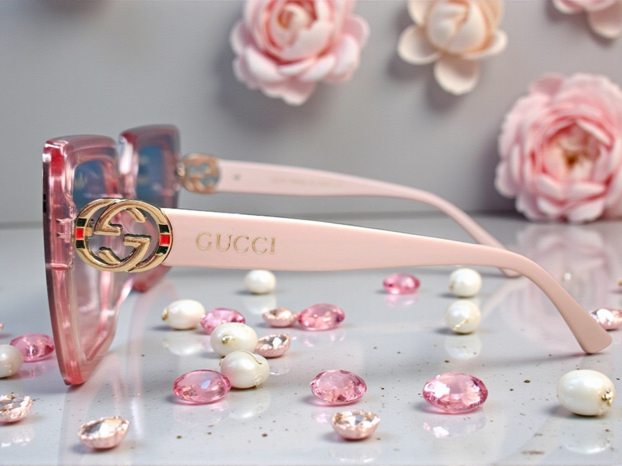 New 2026 Design Pink GG Logo Sunglasses
