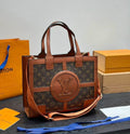 Large Logo Brown Mongram Crossbody Tote