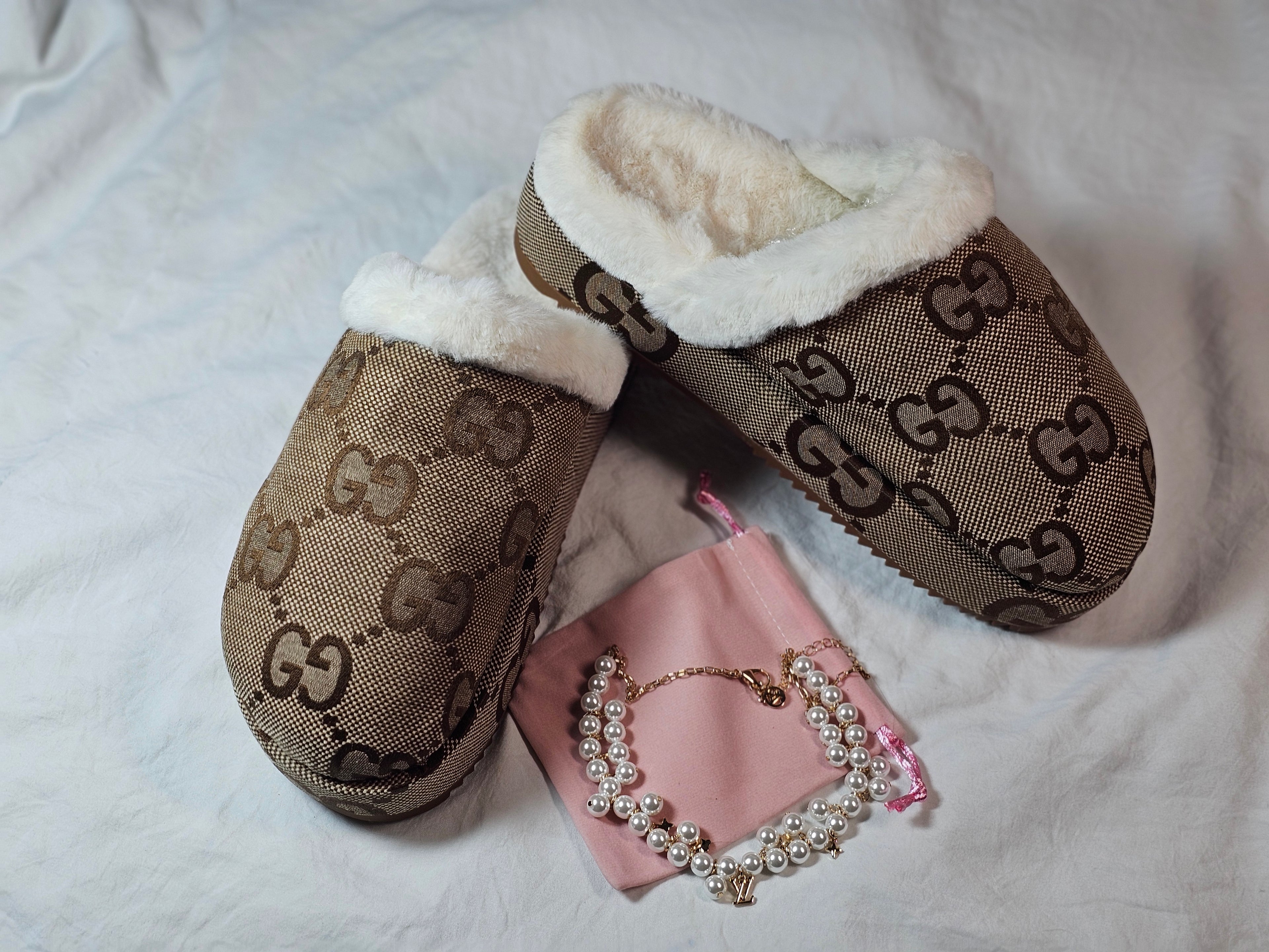 Brown monogram women's platform mules Size US 9/ EU 40