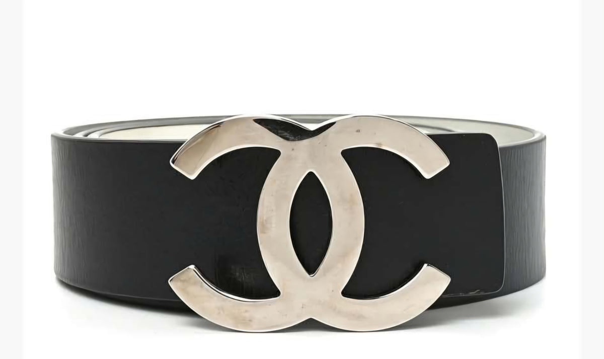 C Logo Black Belt Silver Logo Hardware