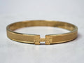 H letter style Two Tone  golden bangle bracelet