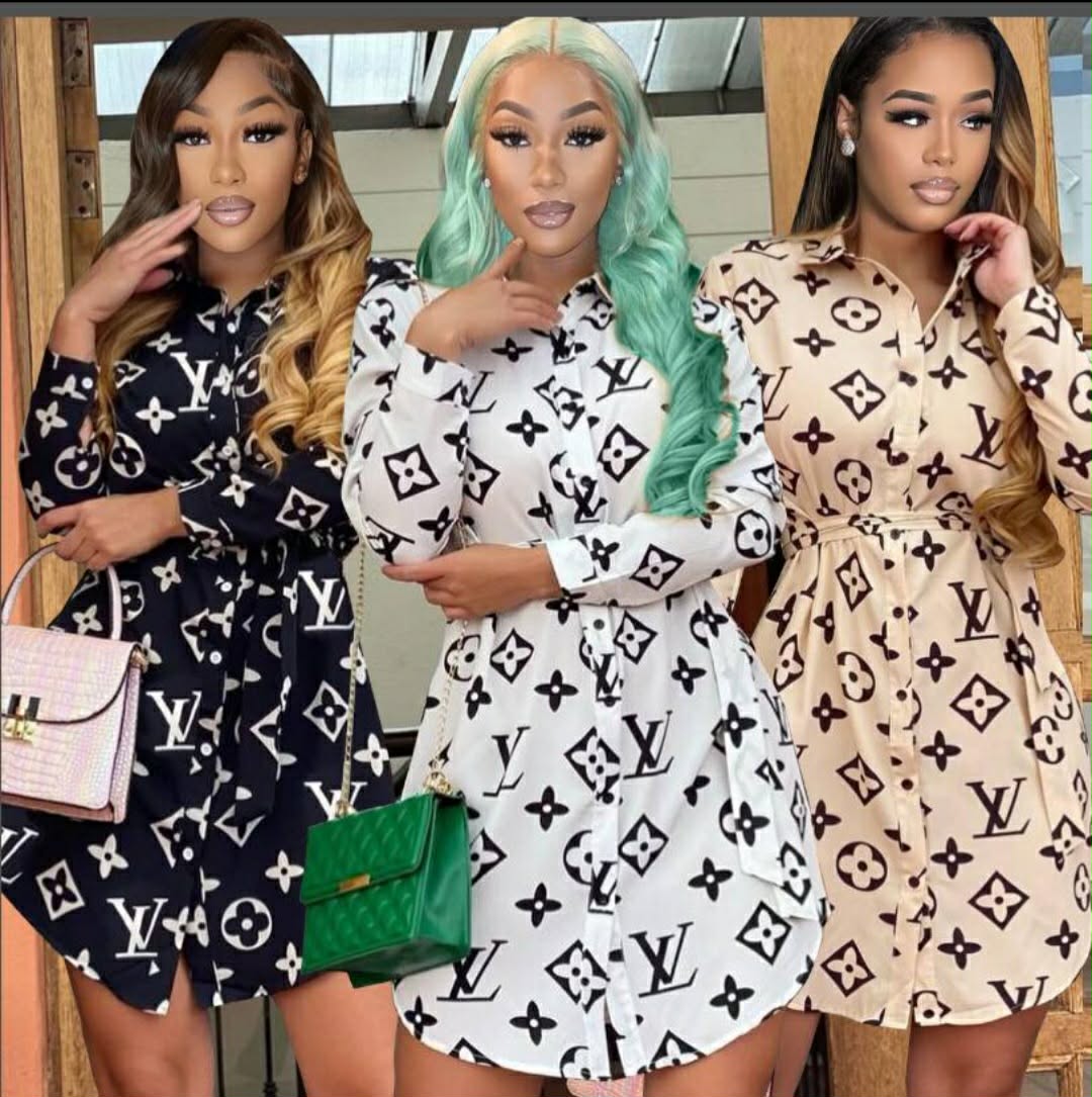 Logo monogram tee shirt dress 3 colors Available in Size S - 2XL