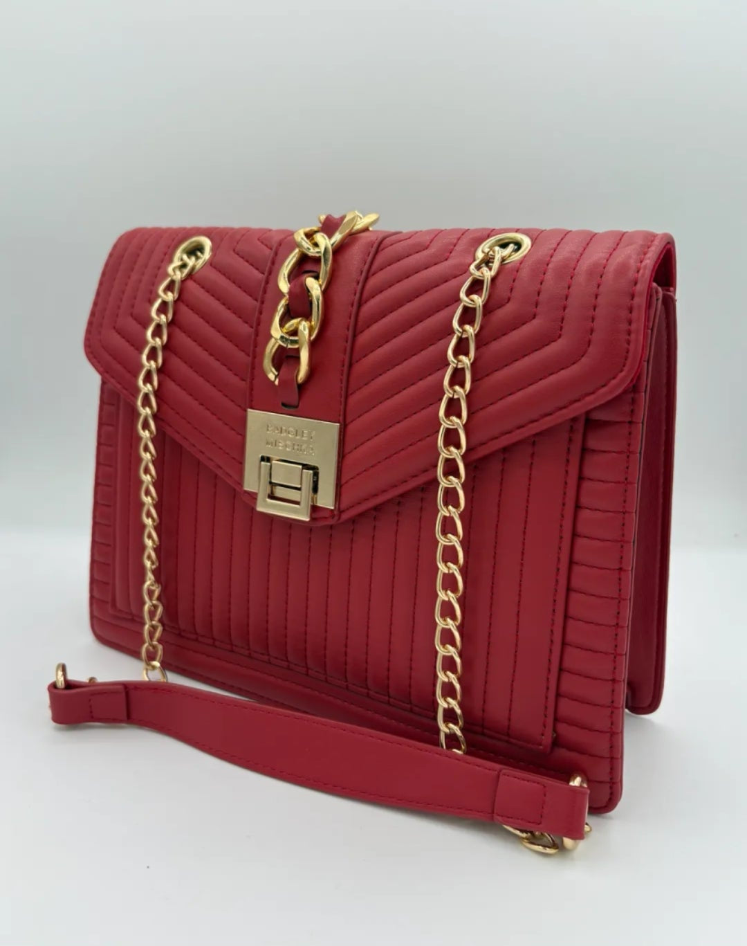 Badgley Mischka Red Chain Crossbody Bag NEW