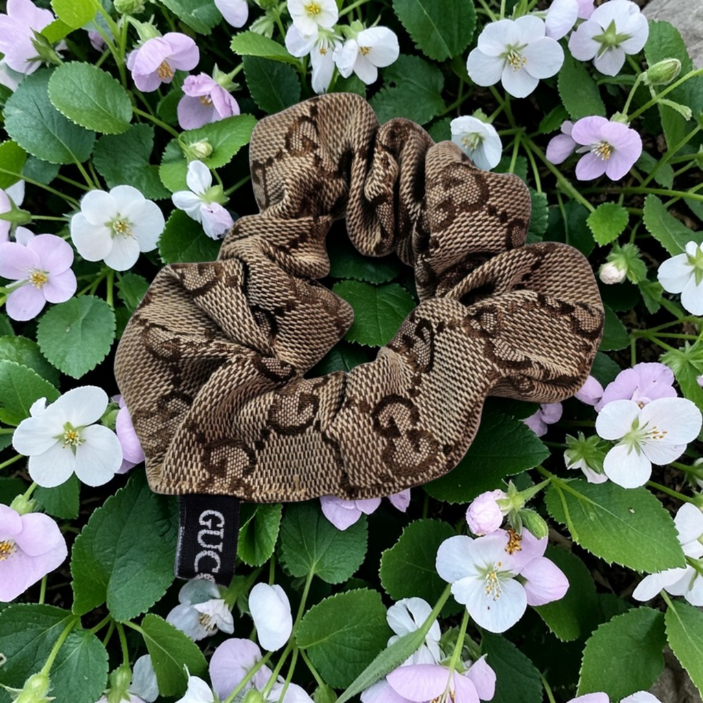 GG Brown GG Monogram scrunchie