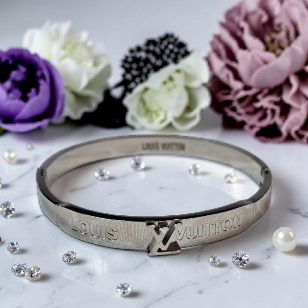 Louis Logo Stainless Steel Cuff bracelet