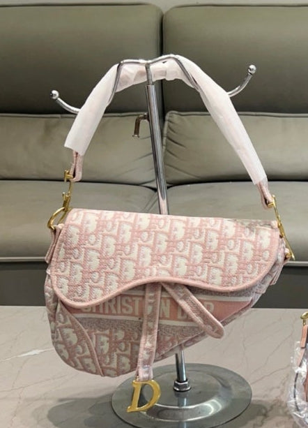 Saddle Bag Pink Monogram Style