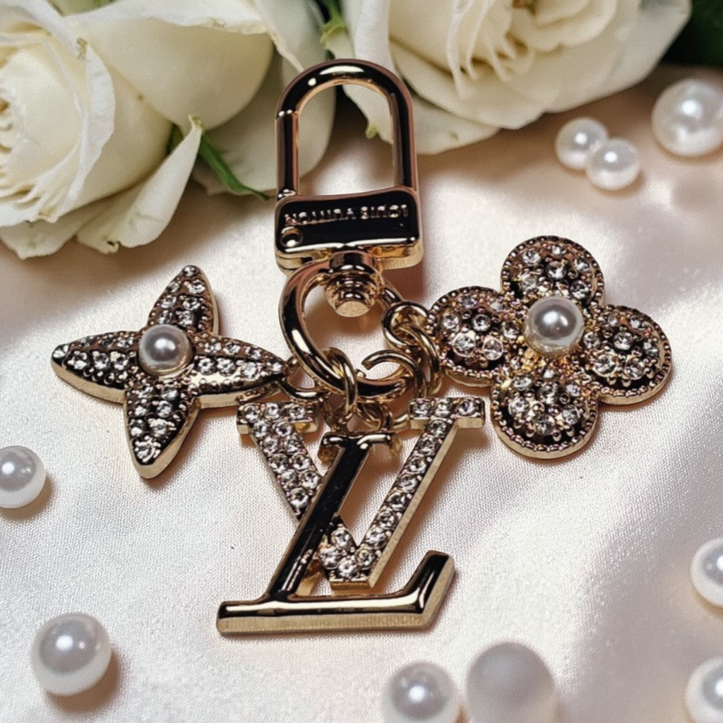 LV Gold Charm Keychain Bag Charm Accessory