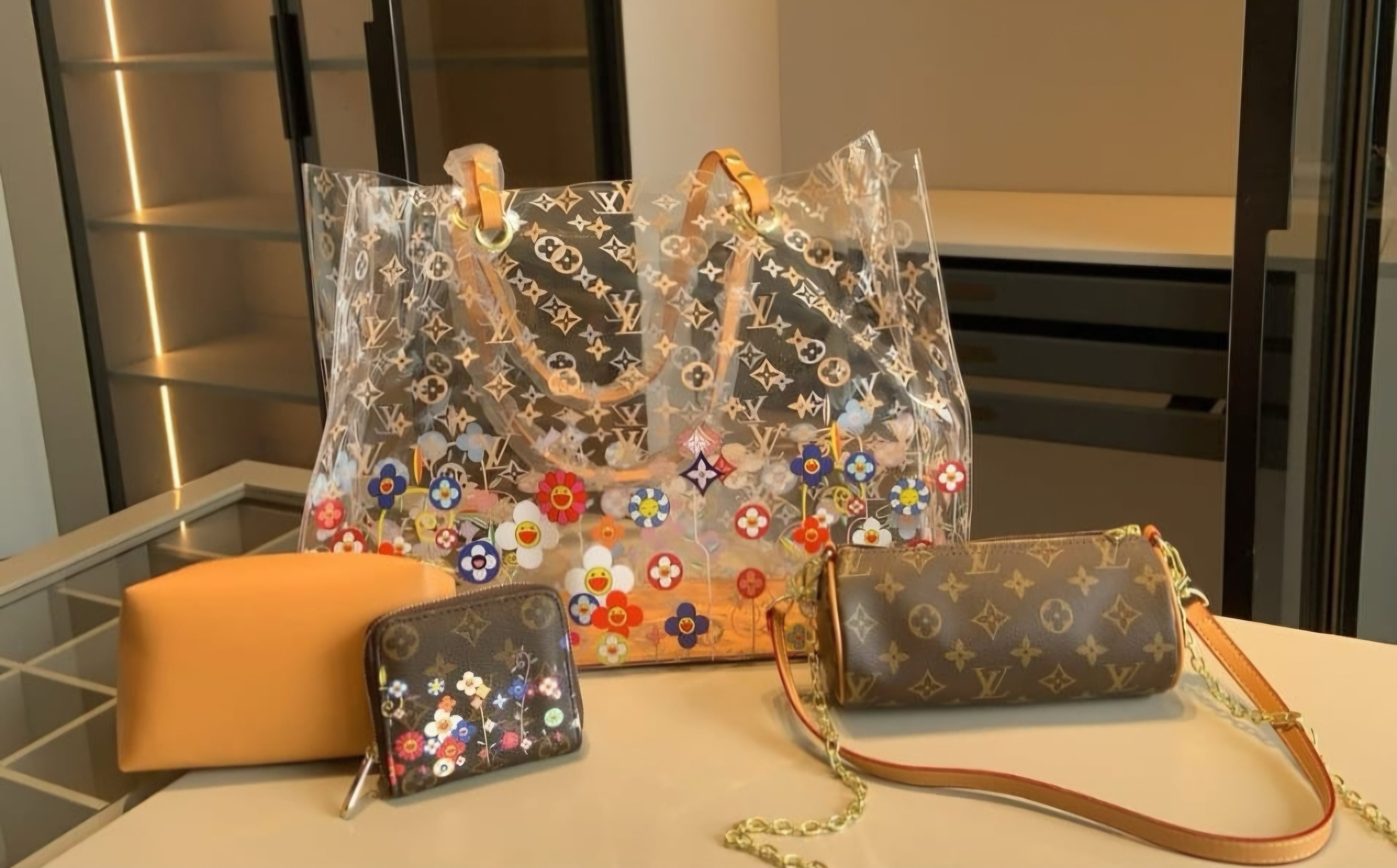 Multi piece Large tote Set