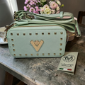 Valentino Orlandi Mint Vegan Leather Crossbody with Guitar Strap NWT
