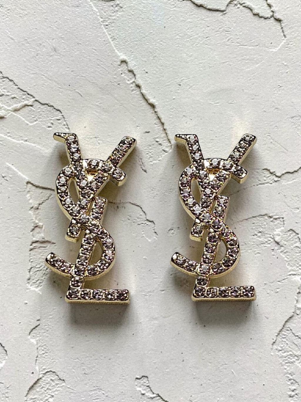 Gold logo charm Earrings
