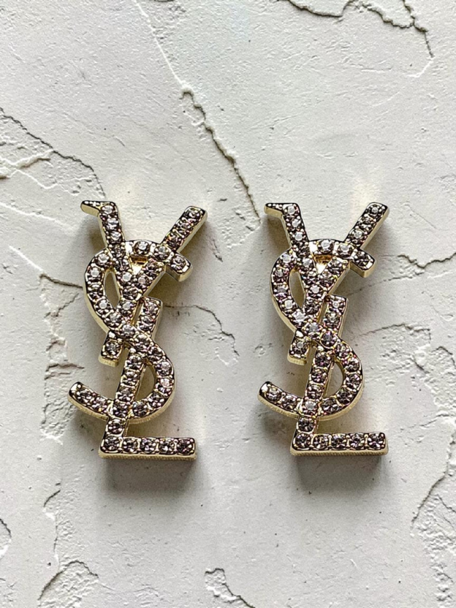 Gold logo charm Earrings