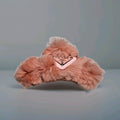 Prada Logo Charm Pink Fur Hair Claw Clip