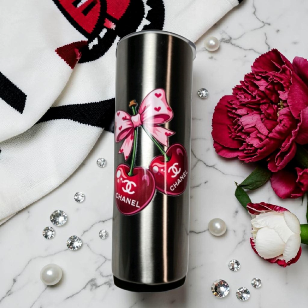 Custom designed CC Logo 🍒 Cherry Tumbler Stainless Steel