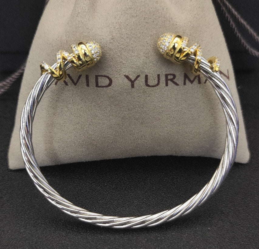 DY Logo Gemstone Cuff Bracelet