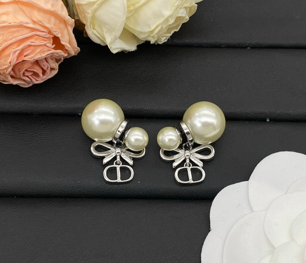 Gold plated CD Logo Dainty Dangle Earrings 3 Styles