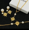 CD Logo Jewelry Set Earrings Necklace Bracelet