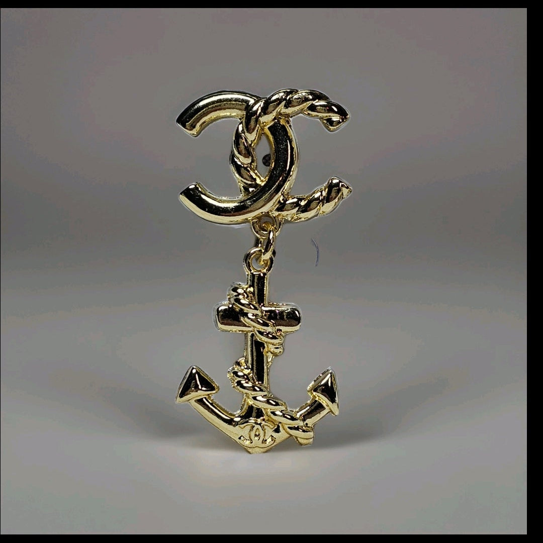 Chanel Charm Gold Nautical Themed Earrings