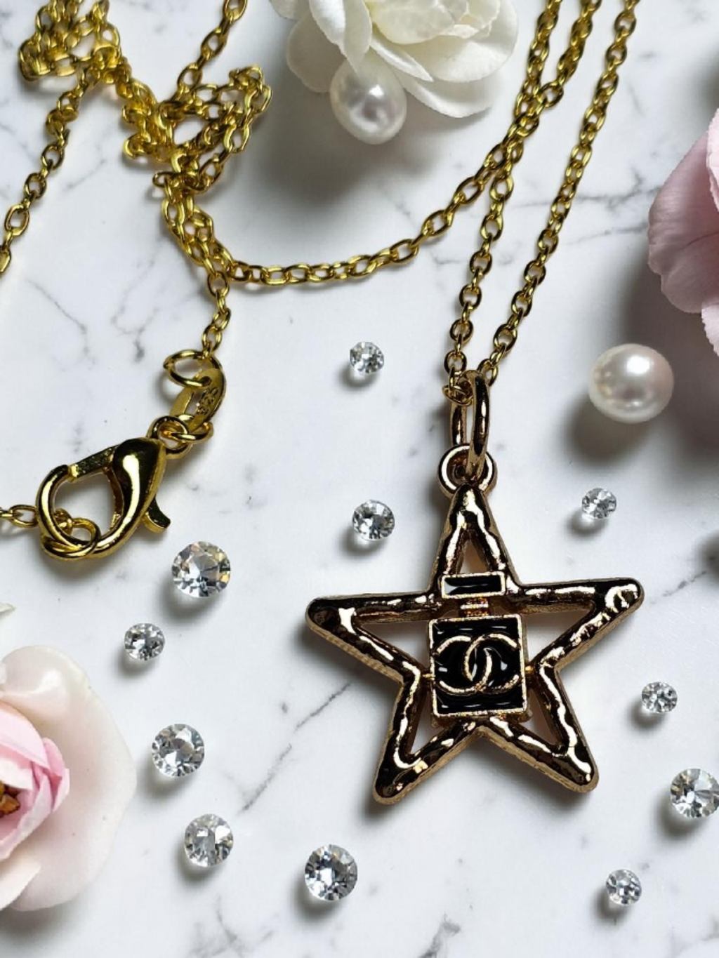 CC Logo Star charm with chain necklace