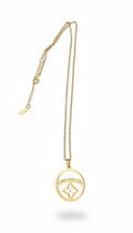Logo chain necklace with round charm