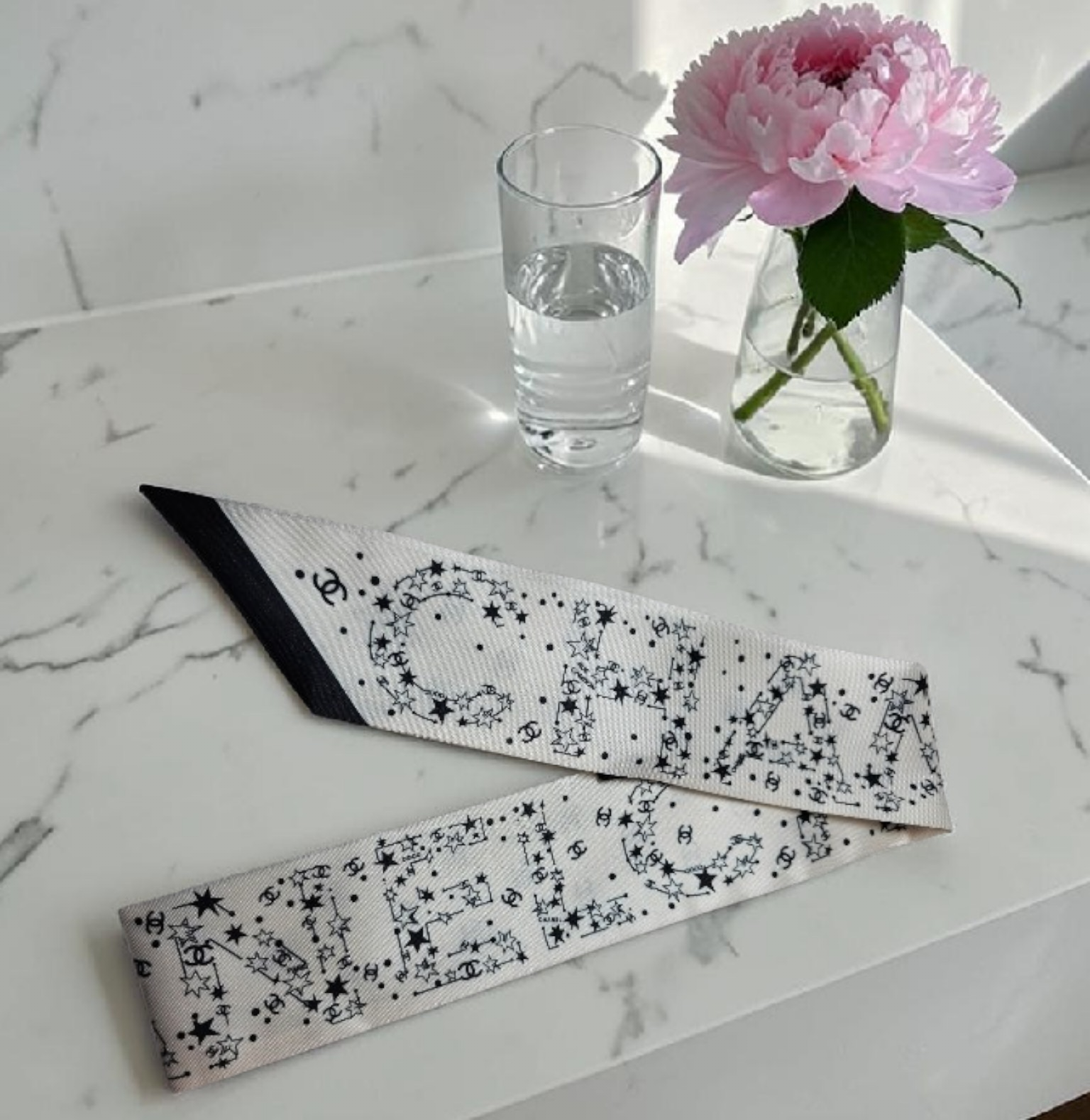 Constellations Bag/ Hair Scarf Accessory 100% Silk