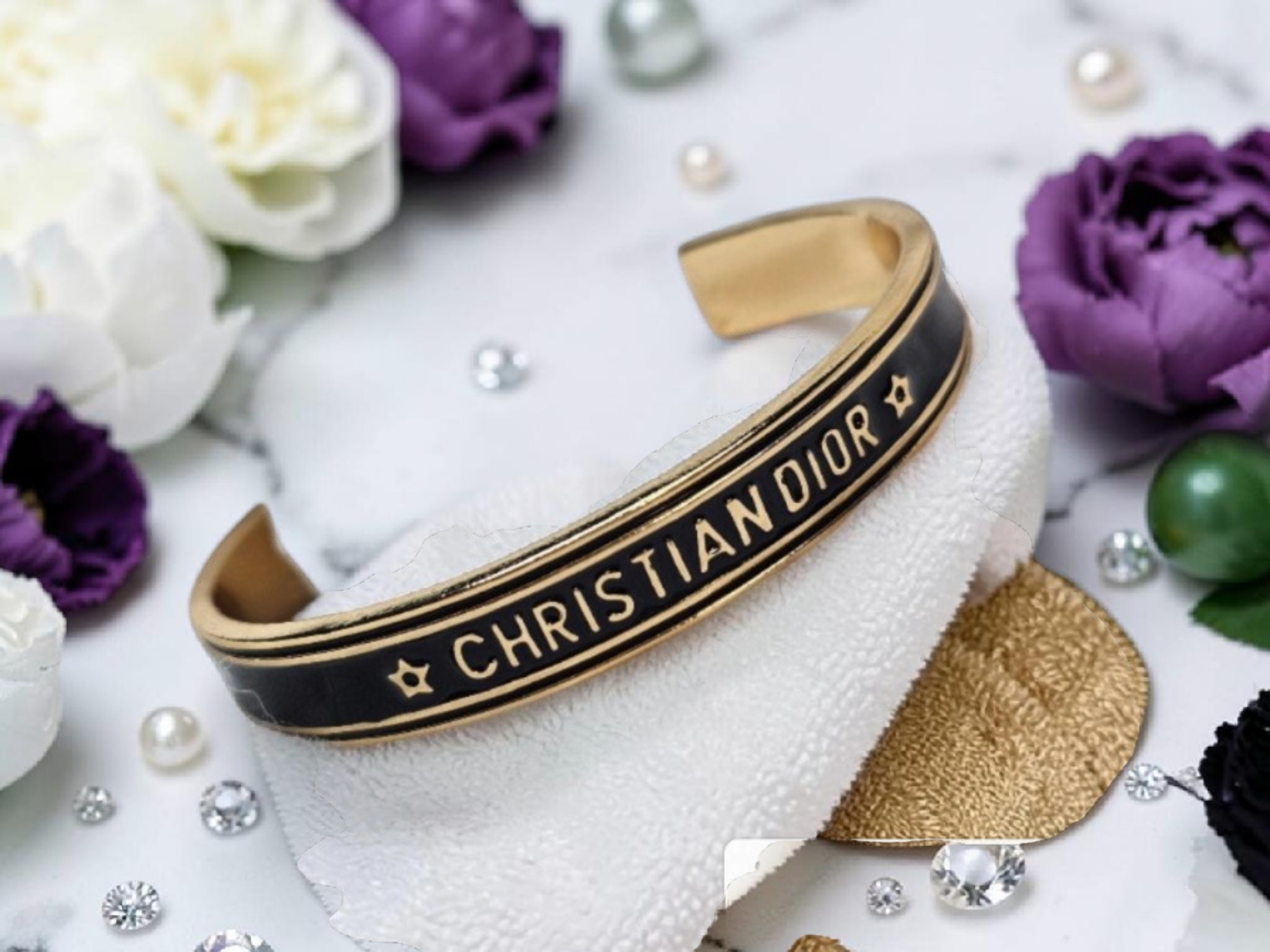CD Logo Bracelet black and gold New 2026 version