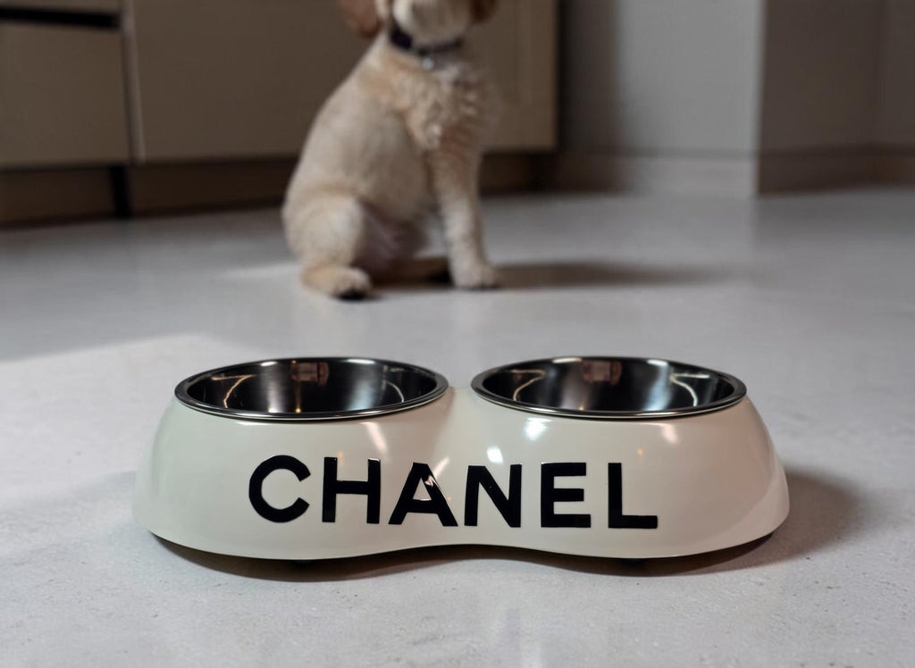 Luxury Pet Feeder 2 sided Black or White
