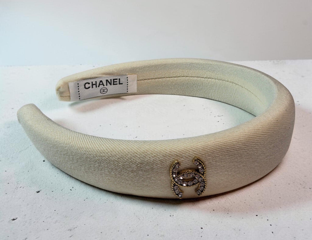 C Logo Cream Sueded Headband