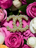 Chanel Gold and Continuous Pearl Charm Brooch