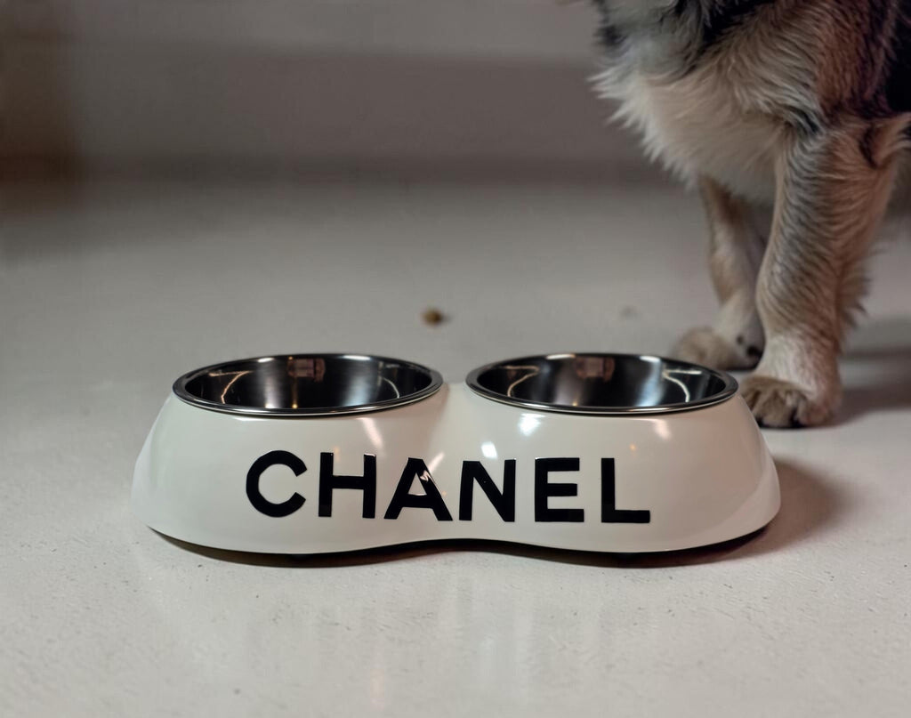Luxury Pet Feeder 2 sided Black or White