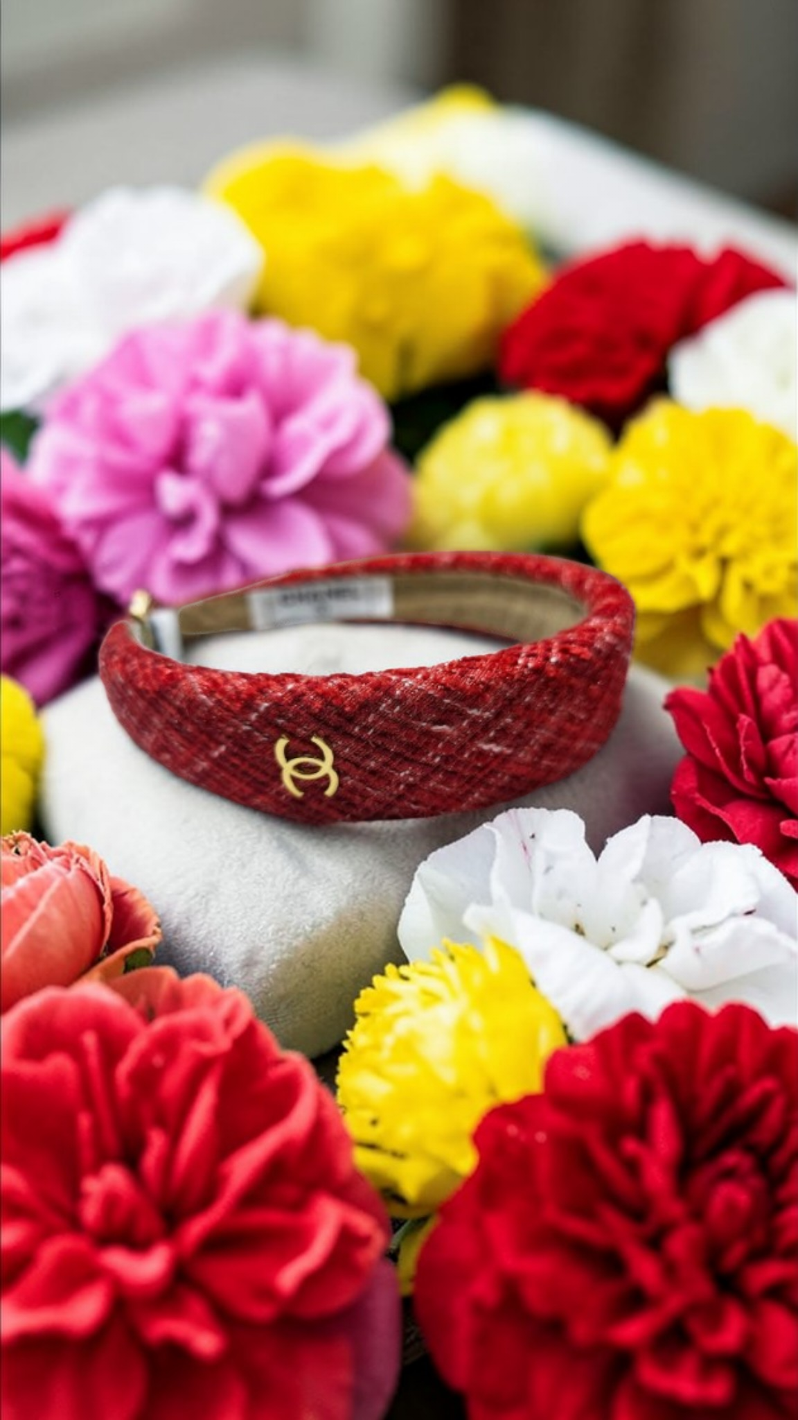 CC logo Red Tweed Headband