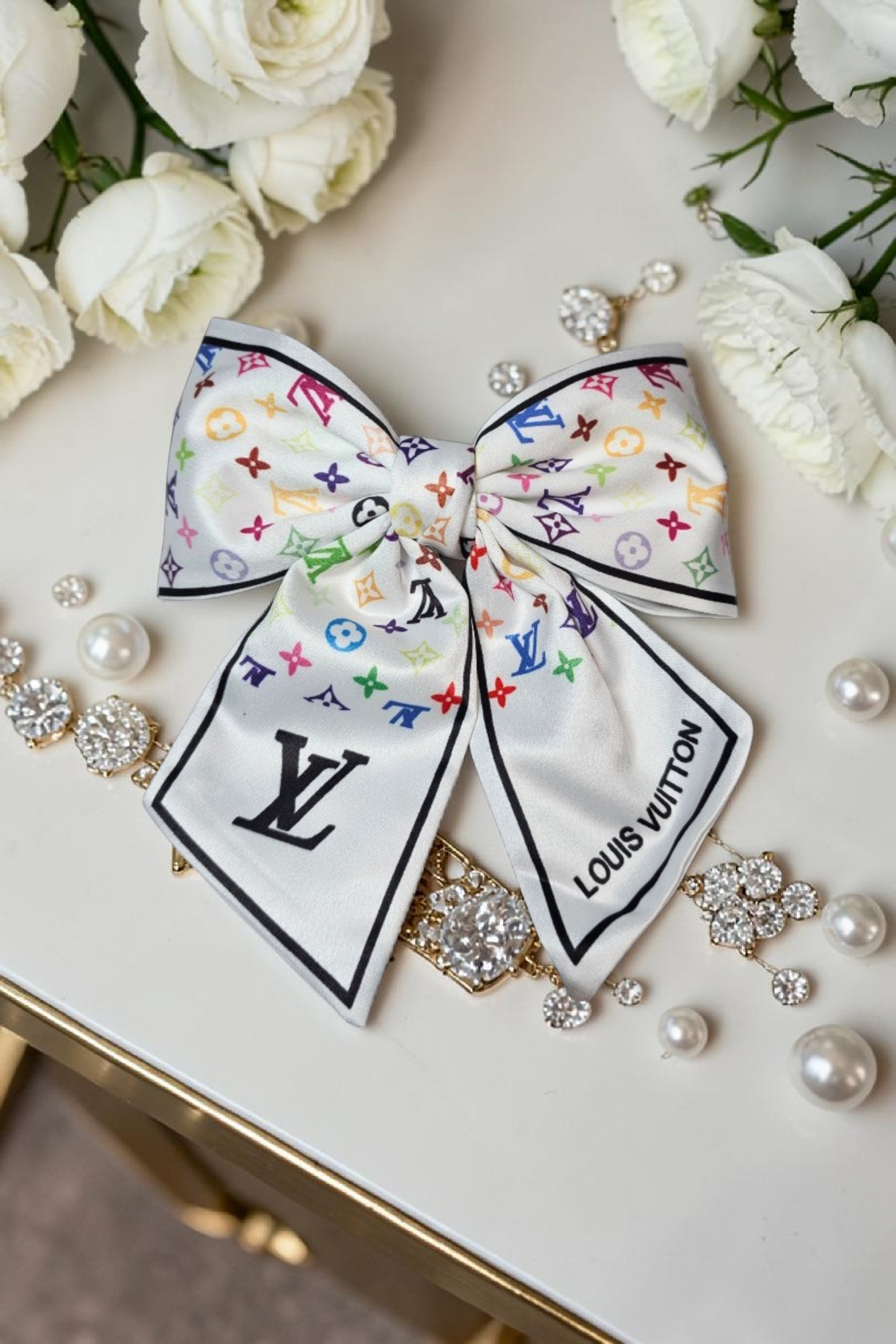 Louis x Murakami Logo 100% Silk Hairbow