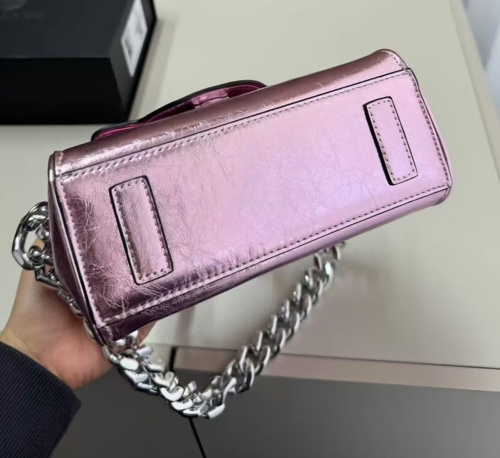 Verse Pink Elegant Medusa Logo Evening Bag