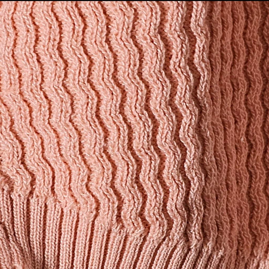 Chanel tank top Blush Pink Knit w/ Black logo New Size US M/L