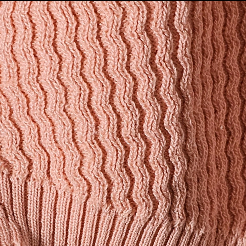 Chanel tank top Blush Pink Knit w/ Black logo New Size US M/L