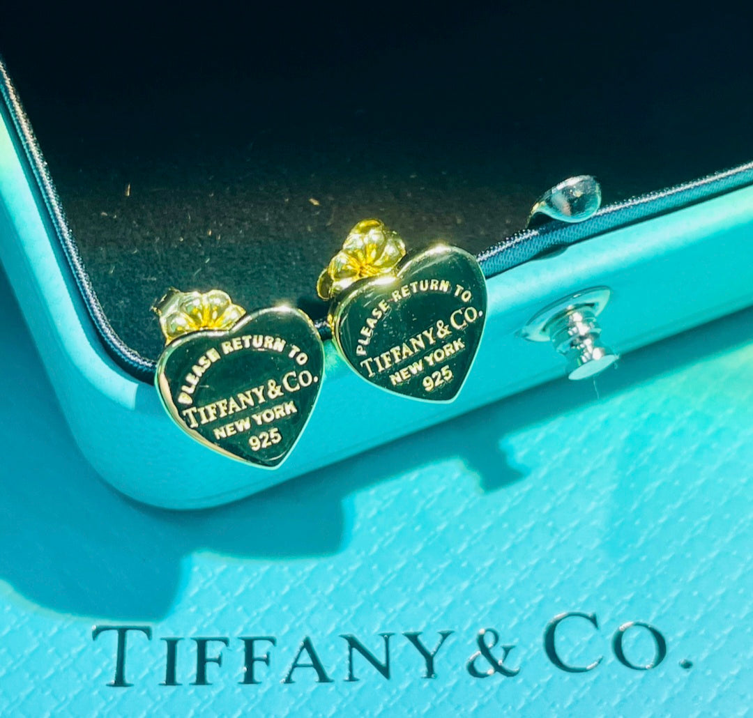 T&C Dainty Stud pierced Earrings Gold